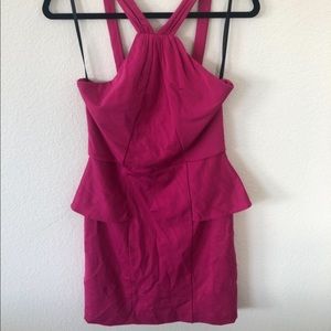 Hot Pink Bebe Peplum Dress